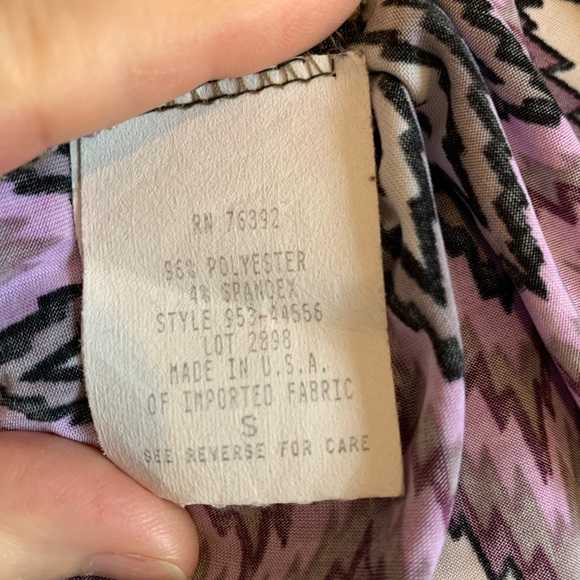 Snap Asymmetrical one shoulder mini dress / top purple Chevron print, size S - Picture 6 of 7